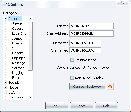 Configuration mIRC